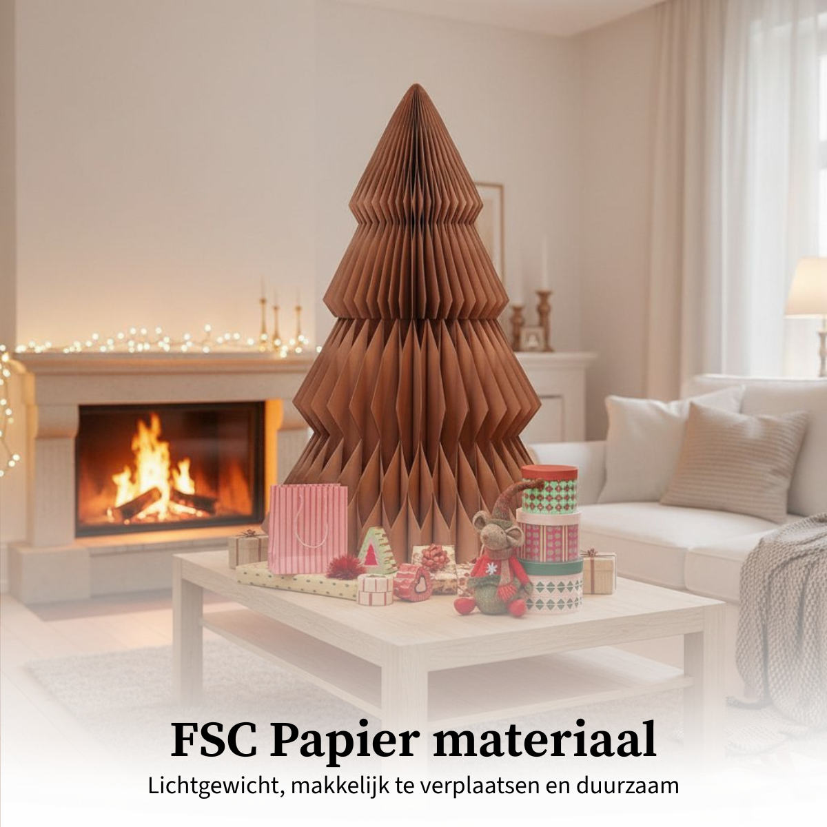 Decorative Christmas Tree - H152 X Ø104 Cm - Paper - Fsc Mix - Brown