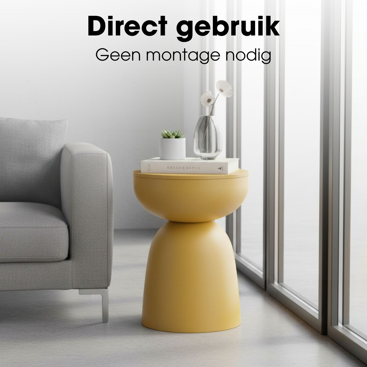 Elliot Bijzettafel - H45 X Ø32 Cm - Ijzer - Oker