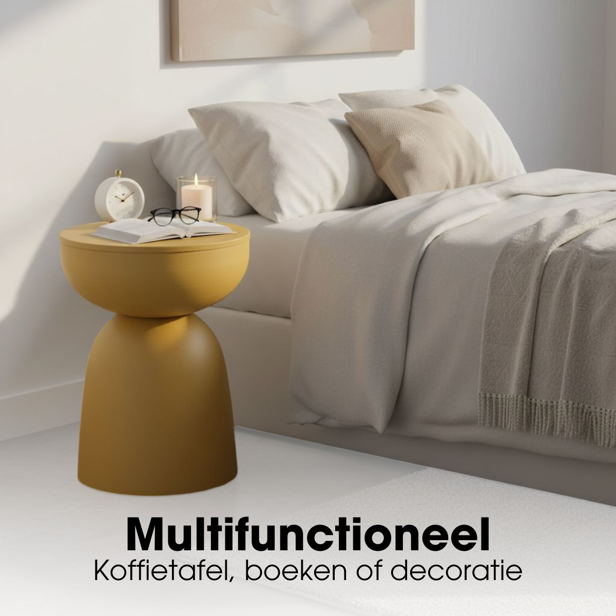 Elliot Bijzettafel - H45 X Ø32 Cm - Ijzer - Oker