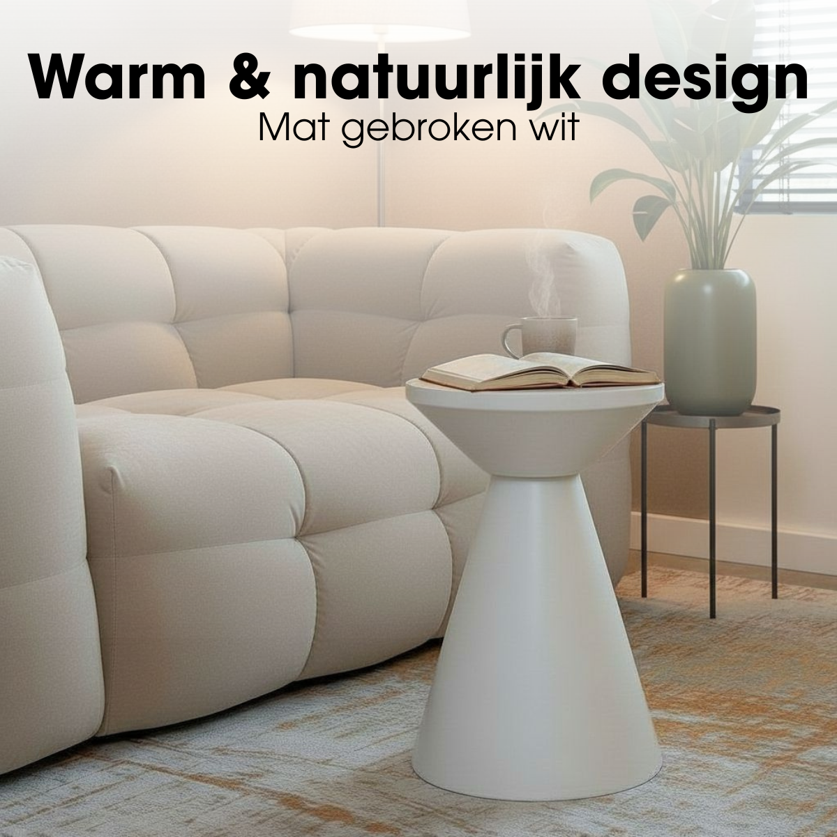 Jim Bijzettafel - H45 X Ø31 Cm - Ijzer - Off-White