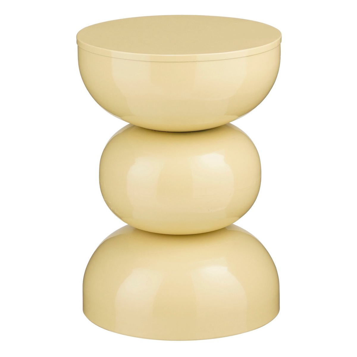 Luna Bijzettafel - H46 X Ø32 Cm - Ijzer - Beige