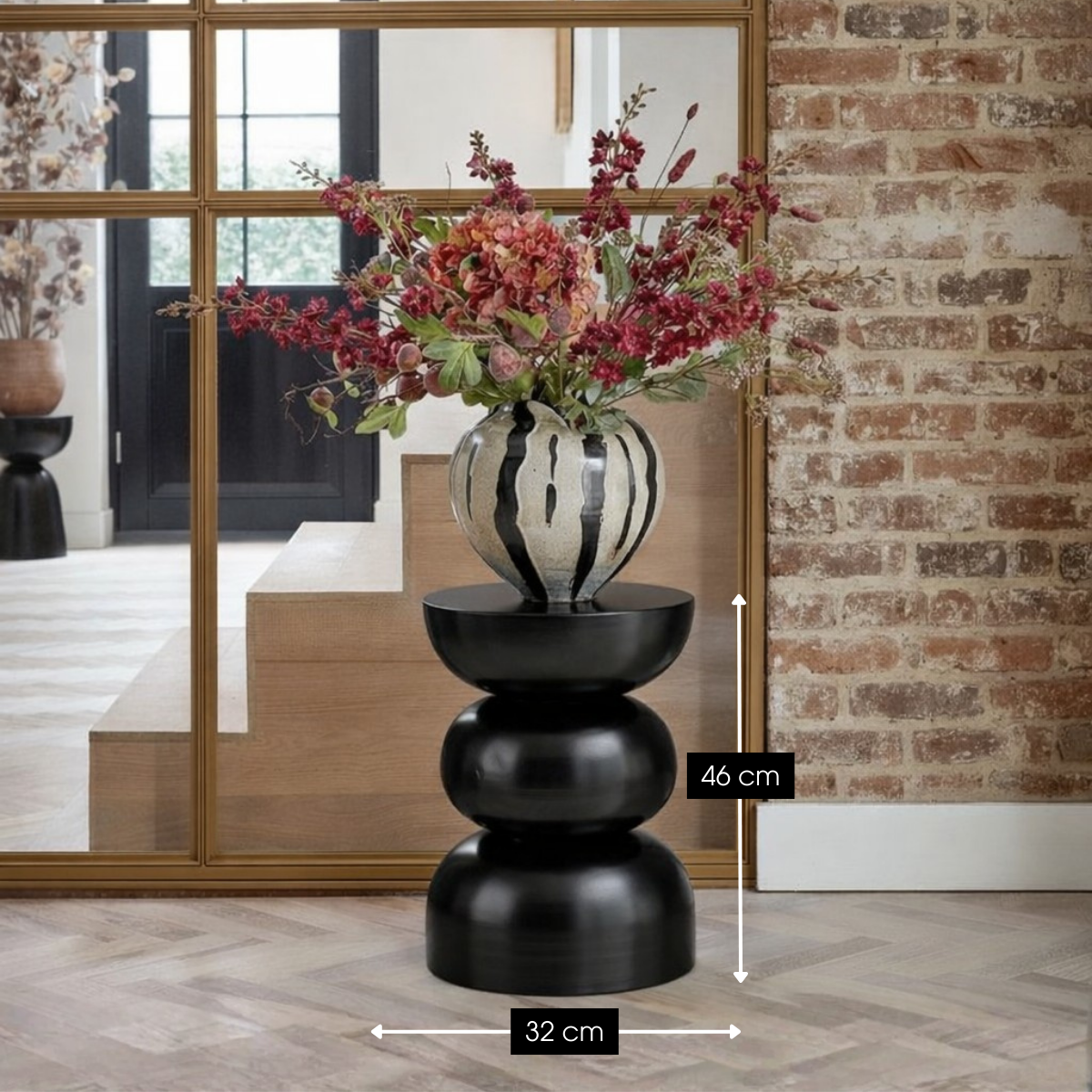 Luna Bijzettafel - H46 X Ø32 Cm - Ijzer - Zwart