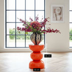 Luna Bijzettafel - H46 X Ø32 Cm - Ijzer - Oranje