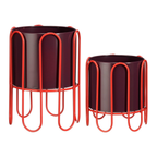 Dione Pot Round D. Red Set Of 2 - H35Xd25,5Cm