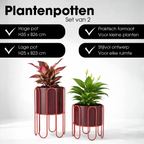 Dione Pot Round D. Red Set Of 2 - H35Xd25,5Cm