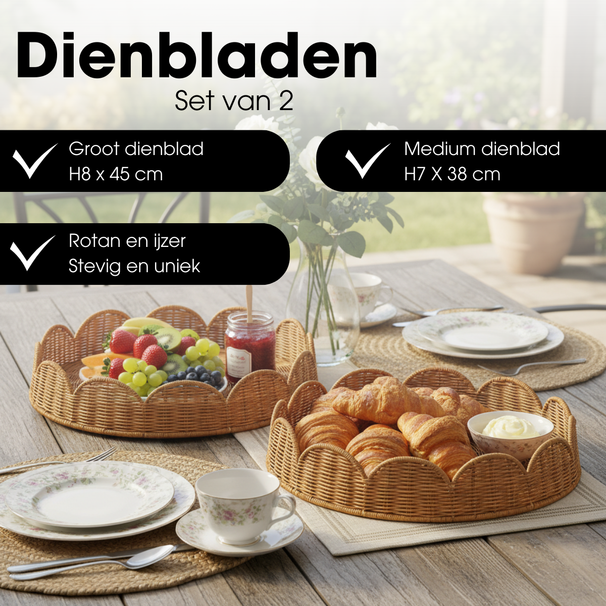 Eleta Dienblad Rond Set Van 2