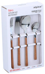 Cutlery Set 16Pc Wood Design