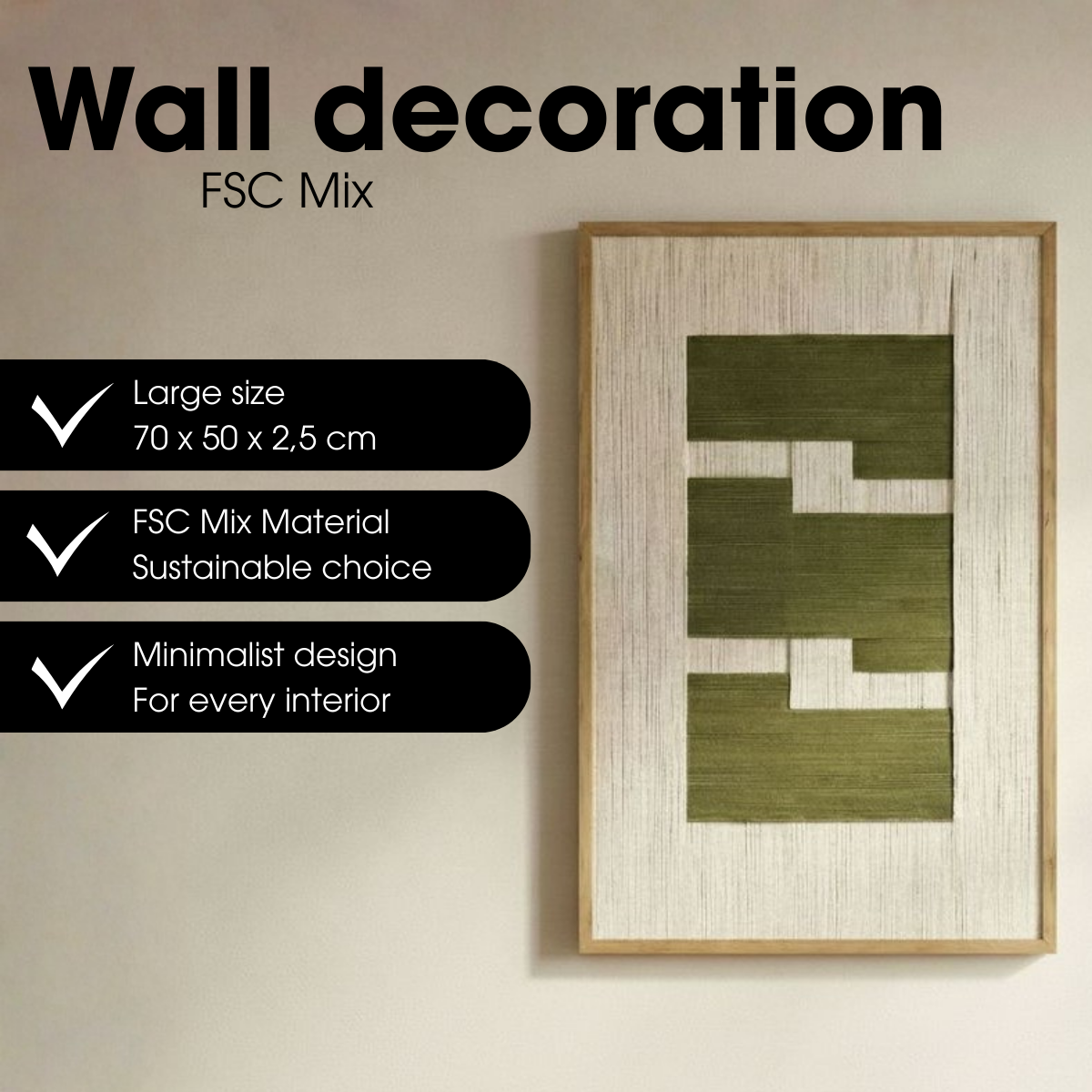 Wanddecoratie Groen Fsc 100%