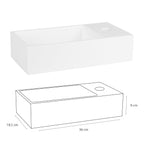 Solid Fontein - Solid Surface Wit - 36 X 18.5 X 9 Cm