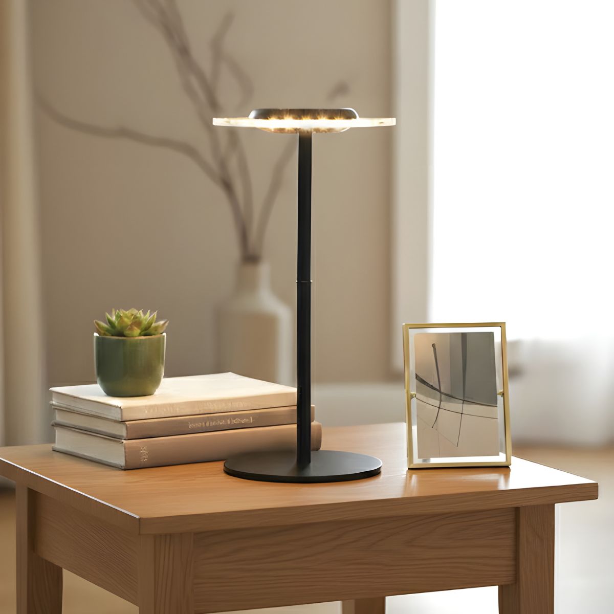 Table Lamp Transparant Disc Round