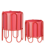 Dione Pot Round Red Set Of 2 - H35Xd25,5Cm