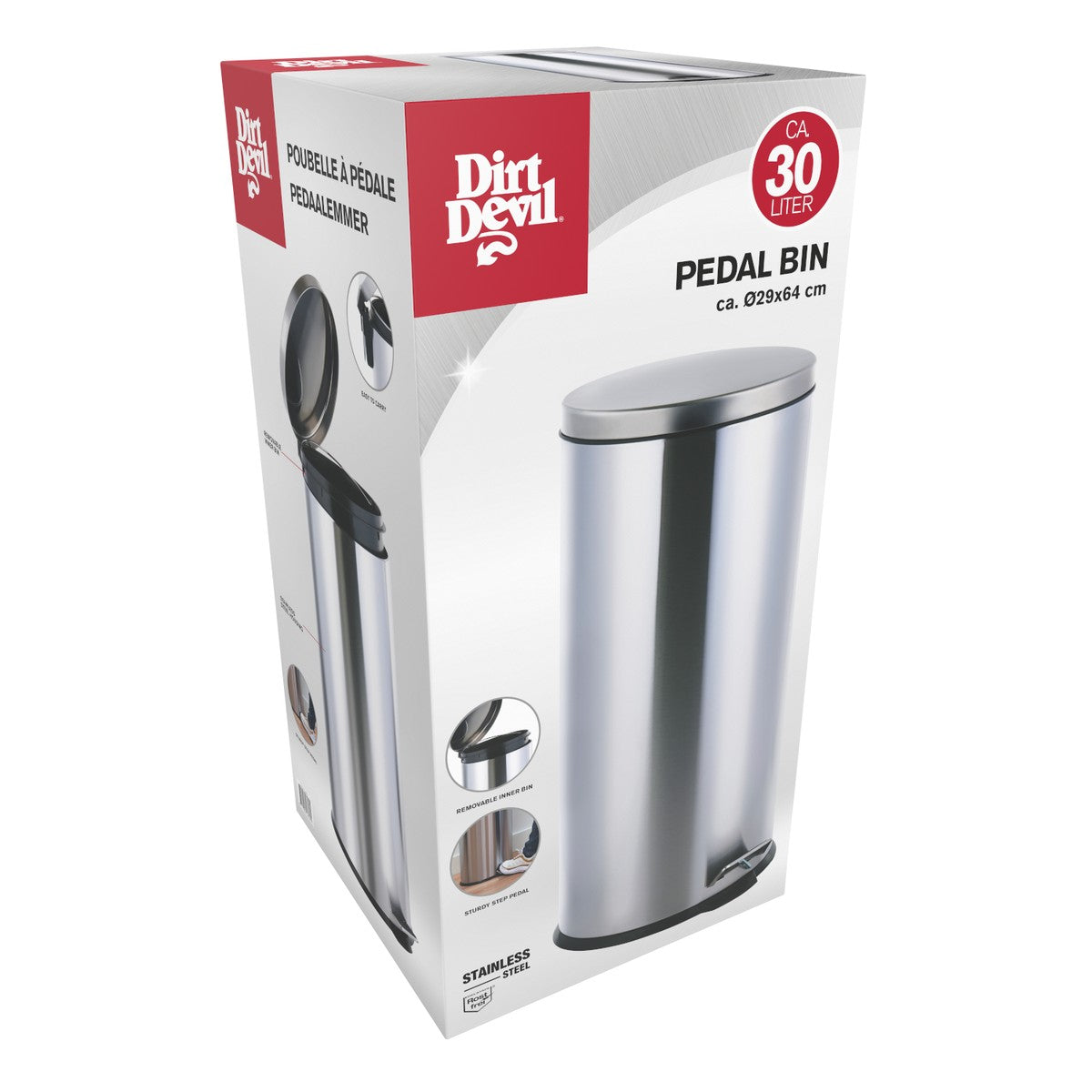 Pedal Bin Satin 30L Finish