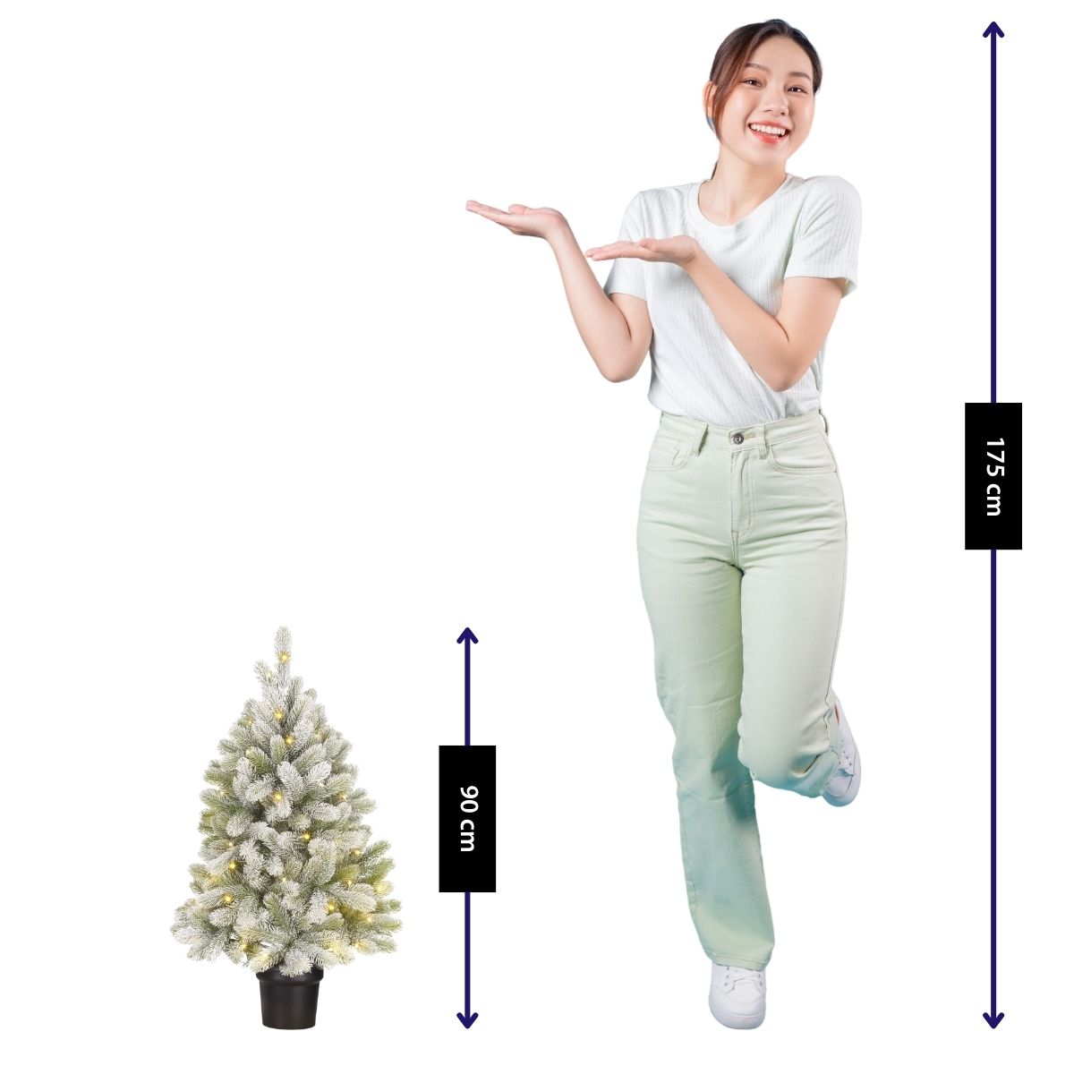 Nagoya Potted Artificial Christmas Tree With Led Lights And Timer Function - Ø55 Cm - Green