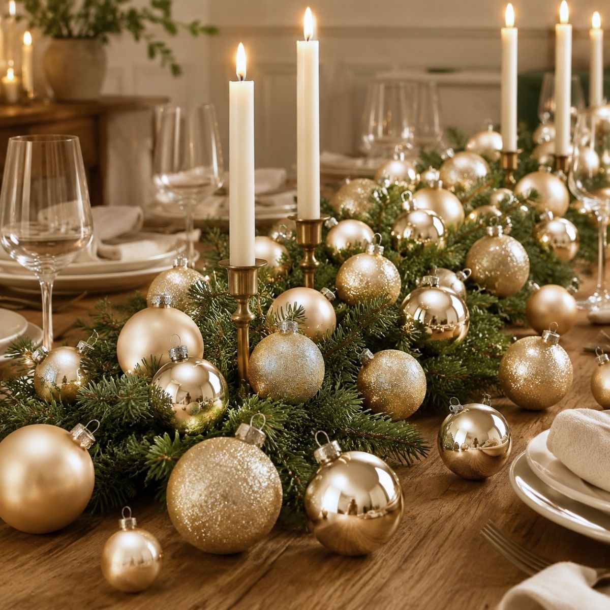 Christmas Baubles Set - 42 Pieces - Ø7 Cm - Champagne