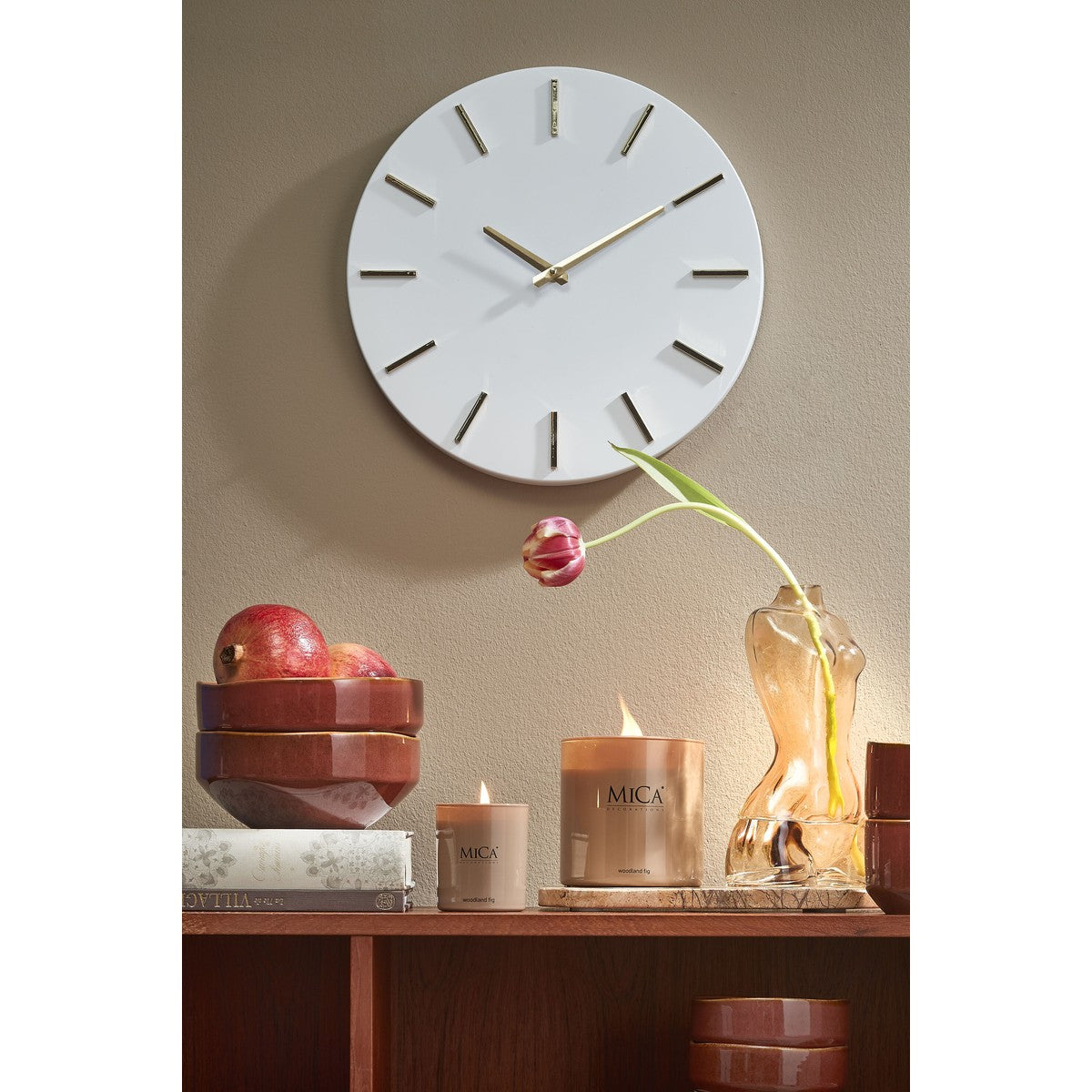 Brixen Wall Clock Aluminium White - H4Xd35,5Cm