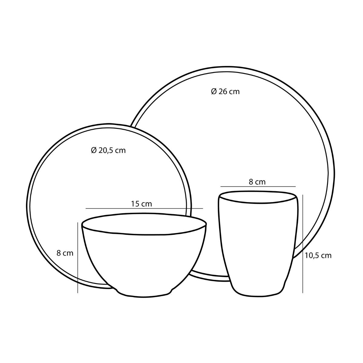 Tabo Dinnerware Set Green 16 Pieces