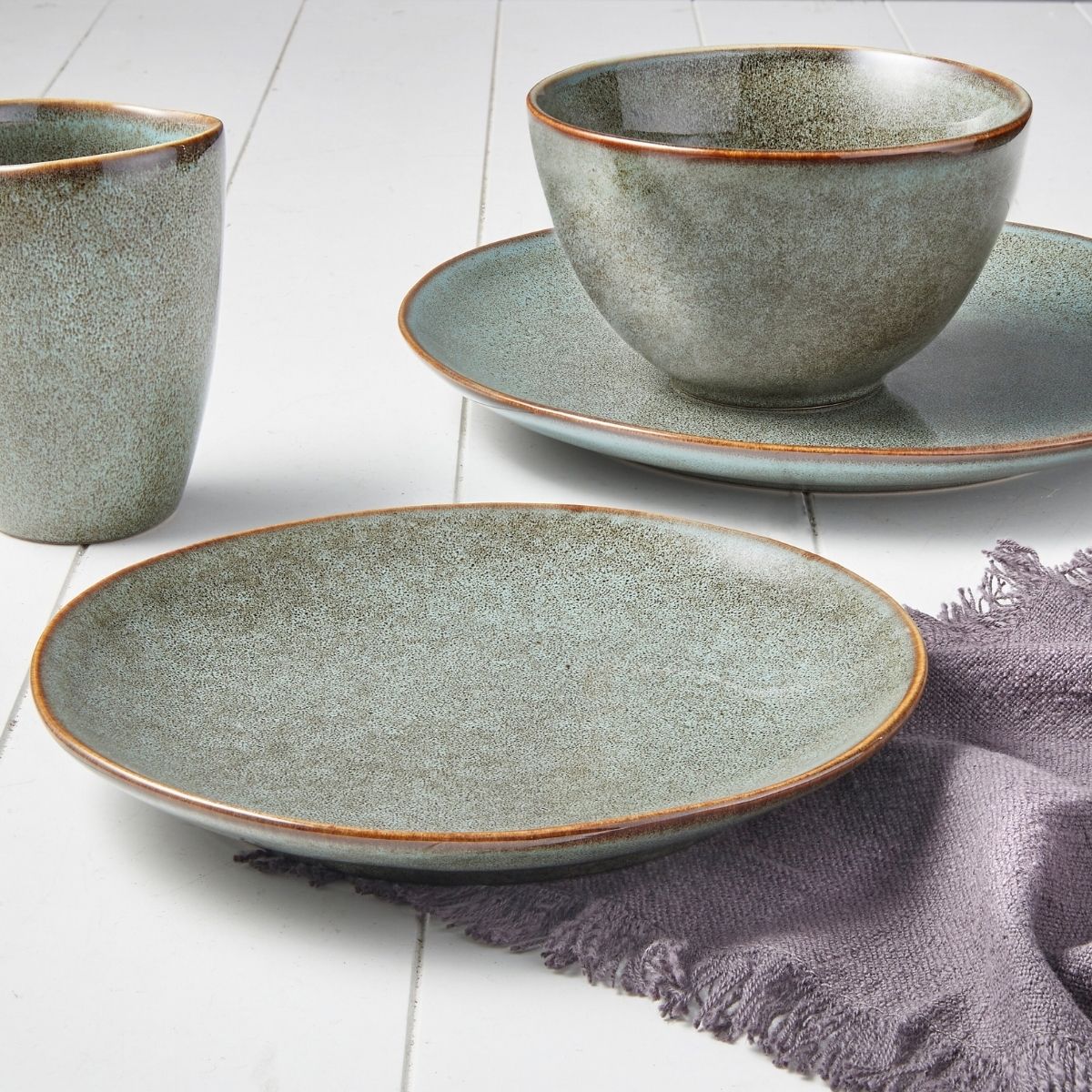 Tabo Dinnerware Set Green 16 Pieces