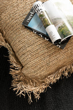 Kussen Rechthoek Raffia Natuurlijk - Tuincentrum Lopik