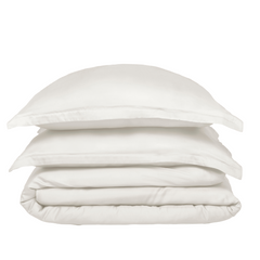 COCO & CICI TENCEL SATEEN DEKBEDOVERTREK OFF WHITE SINGLE 140 X 200 CM + 1 KUSSENSLOOP 60 X 70 CM