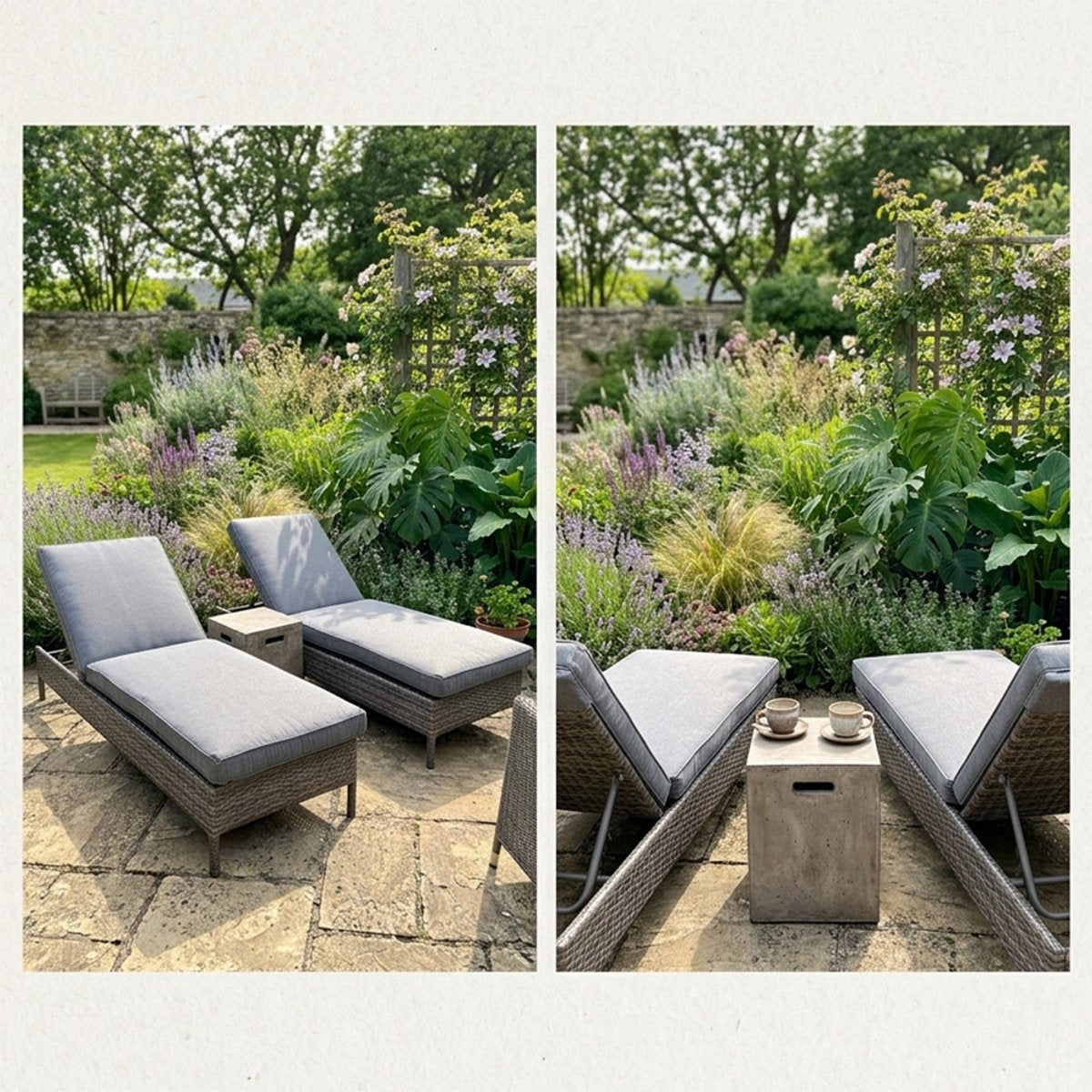 PACO FLAMENCO SUNBED LIGBED WICKER GRIJS
