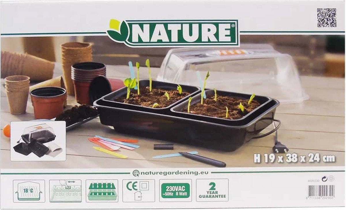 Kweekkas verwarmd H19x38x24 cm