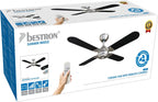  DCF42BR PLAFONDVENTILATOR MET AFSTANDSBEDIENING 102 CM RVS / ZILVER / ZWART 50 WATT