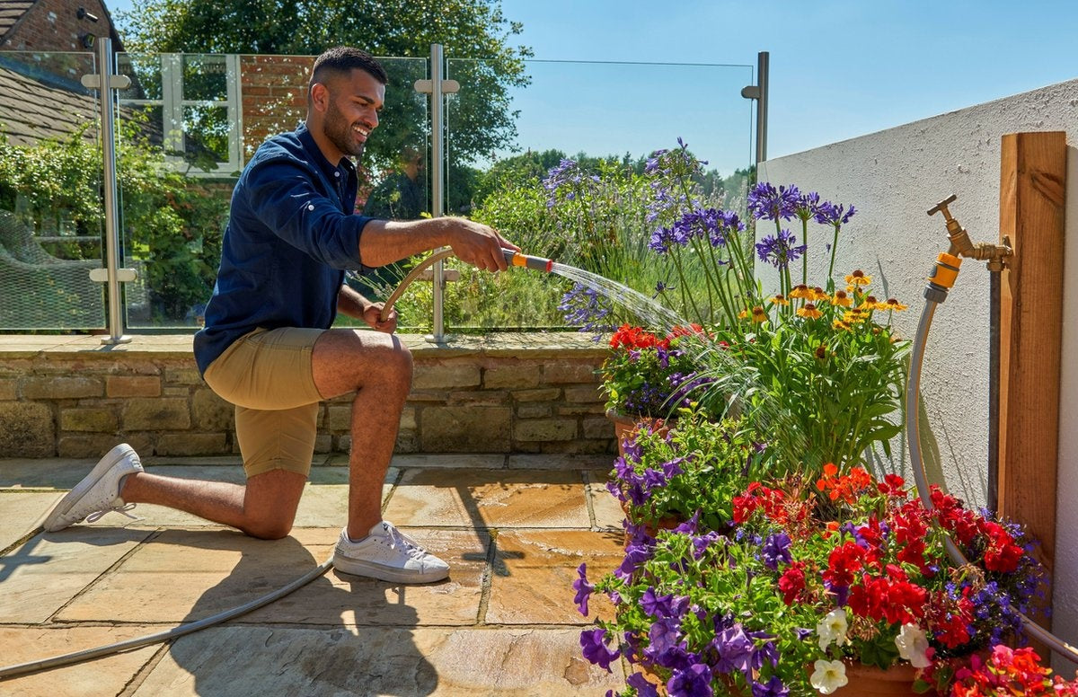 PLUS 3-IN-1 TUINSPUIT + SLANGKOPPELING MET AQUASTOP SET