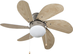 DC30T PLAFONDVENTILATOR MET VERLICHTING 75 CM WIT / HOUT 50 WATT