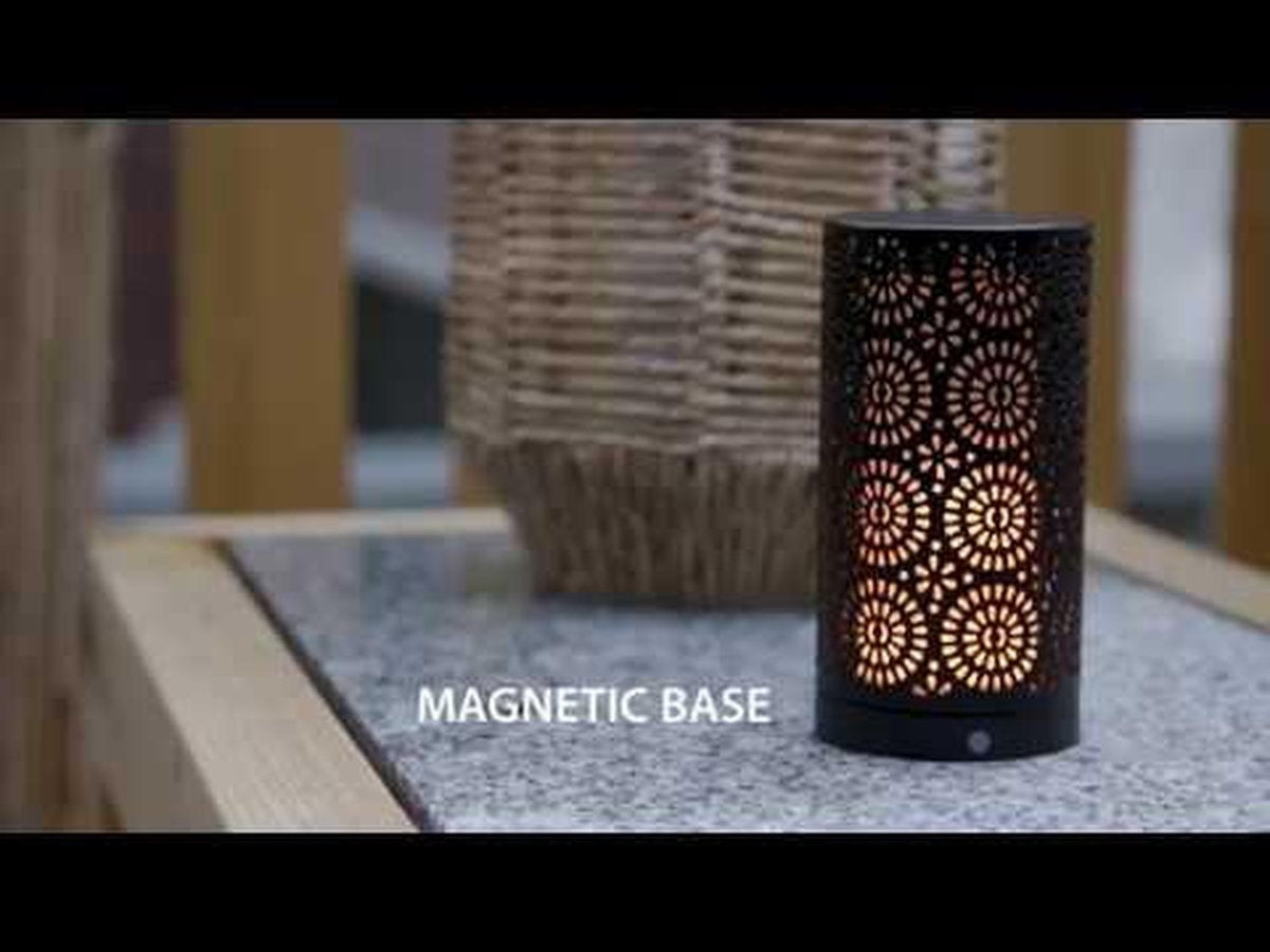 Tafellamp met vuureffect - zeer sfeervol ! - Ø7x13cm - oplaadbaar met USB kabel 