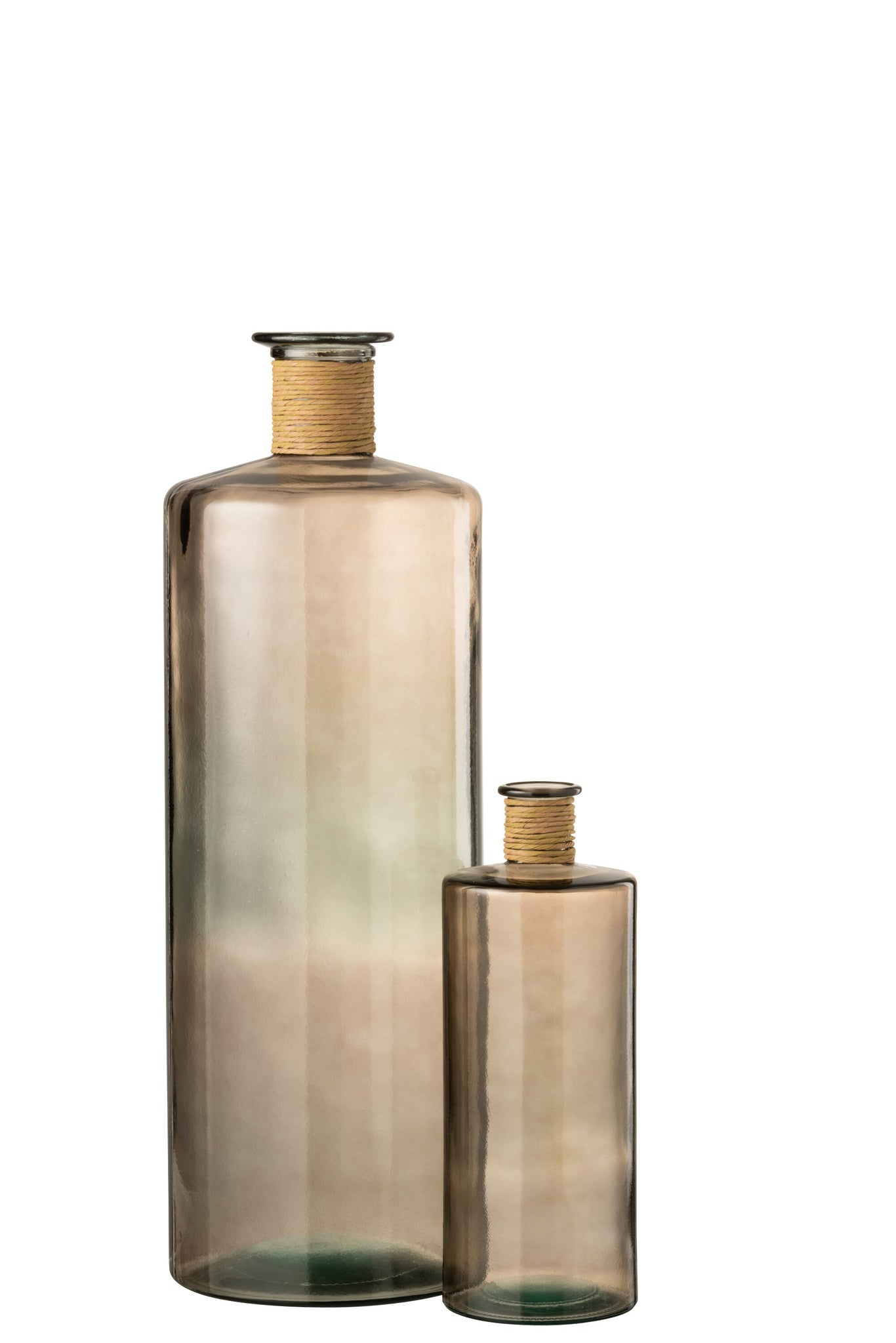 J-LINE VASE SAFARI GLASS LIGHT BROWN LARGE