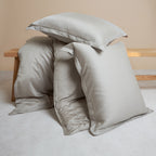 COCO & CICI TENCEL SATEEN DEKBEDOVERTREK TAUPE LITS JUMEAUX 240 X 220 CM + 2 KUSSENSLOPEN 60 X 70 CM