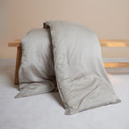 COCO & CICI TENCEL SATEEN DEKBEDOVERTREK TAUPE LITS JUMEAUX 240 X 220 CM + 2 KUSSENSLOPEN 60 X 70 CM