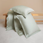 COCO & CICI TENCEL SATEEN DEKBEDOVERTREK GRIJS GROEN 240X220 + 2 KUSSENSLOPEN 60X70