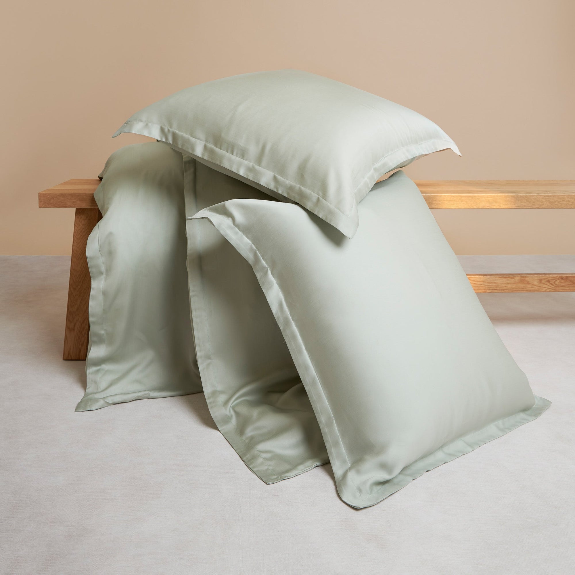 COCO & CICI TENCEL SATEEN DEKBEDOVERTREK GRIJS GROEN 240X220 + 2 KUSSENSLOPEN 60X70