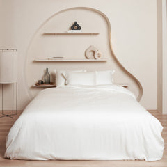 COCO & CICI TENCEL SATEEN DEKBEDOVERTREK OFF WHITE + 2 KUSSENSLOPEN 60X70