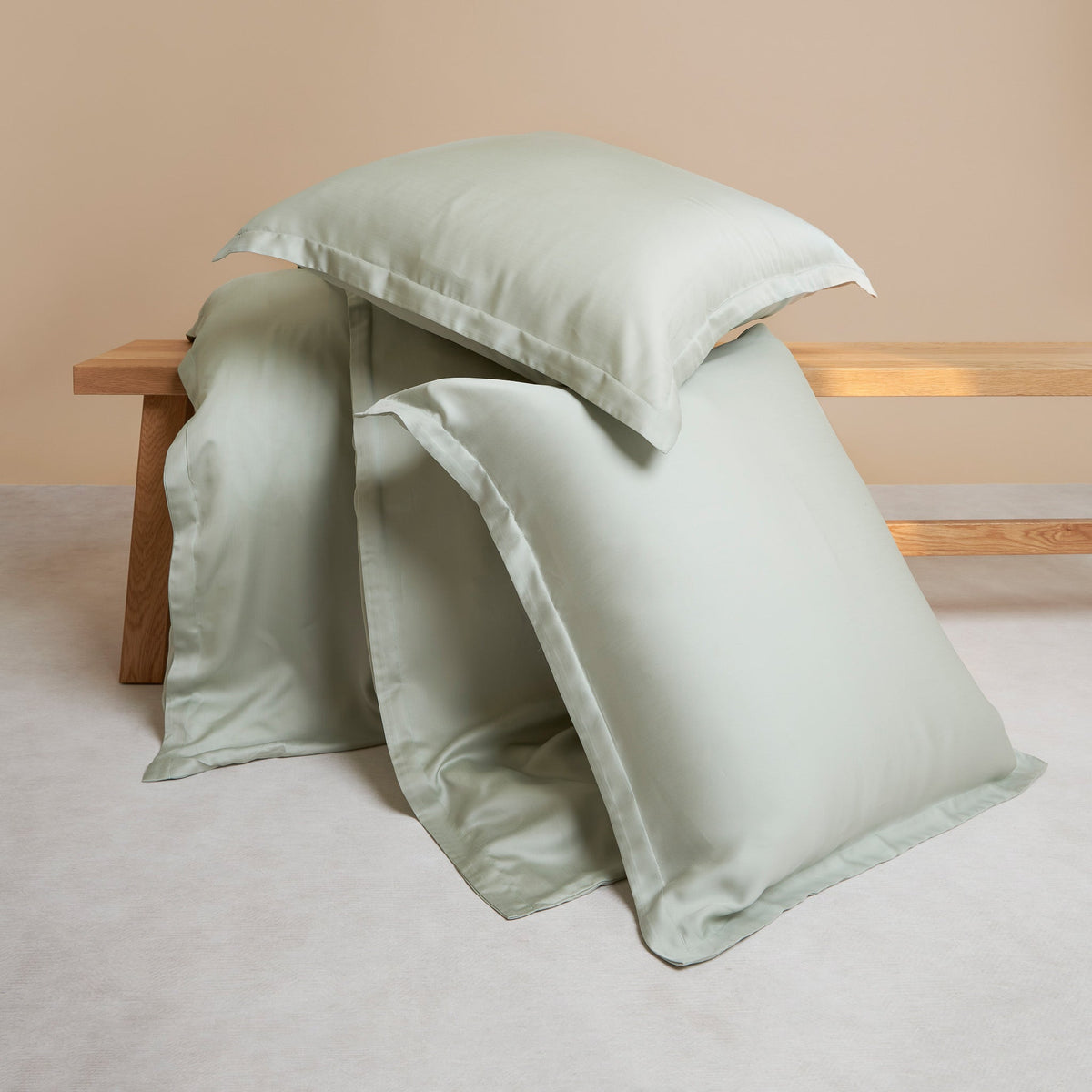COCO & CICI TENCEL SATEEN DEKBEDOVERTREK GRIJSGROEN LITS JUMEAUX 260 X 220 CM + 2 KUSSENSLOPEN 60 X 70 CM