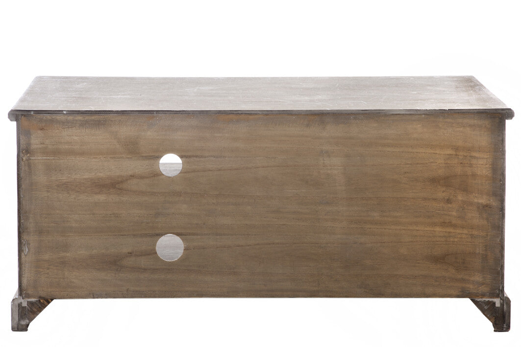 J-LINE TV-MEUBEL MET 2 MANDEN EN 2 PLANKEN PAULOWNIAHOUT NATUREL - Tuincentrum Lopik