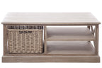 J-LINE SALONTAFEL MET 2 PLANKEN/MANDEN GRENENHOUT GRIJS/WIT