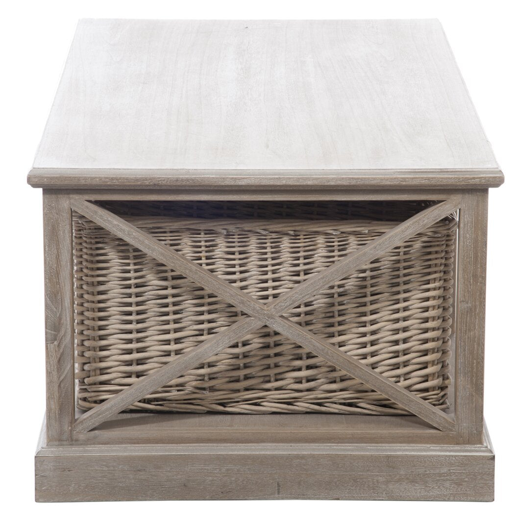 J-LINE SALONTAFEL MET 2 PLANKEN/MANDEN GRENENHOUT GRIJS/WIT