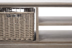 J-LINE SALONTAFEL MET 2 PLANKEN/MANDEN GRENENHOUT GRIJS/WIT
