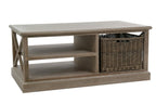 J-LINE SALONTAFEL MET 2 PLANKEN/MANDEN GRENENHOUT GRIJS/WIT