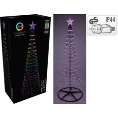 Kerstboom - Vlaggenmast - Rgb Licht - 300Cm - 550 Led - Incl. Frame - Colour Changing