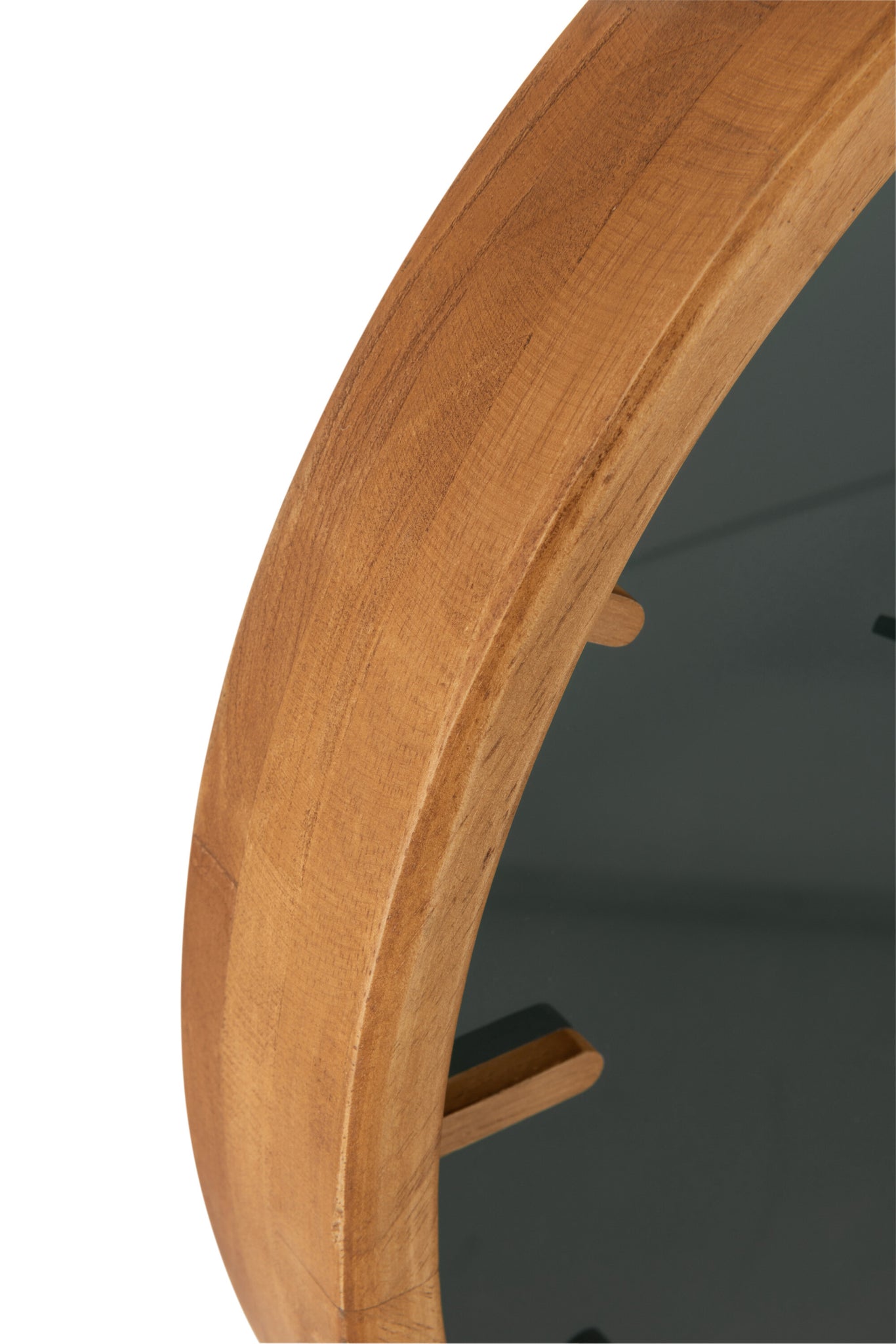 J-LINE WANDKLOK ROND HOUT/GLAS BRUIN/ZWART SMALL - Tuincentrum Lopik