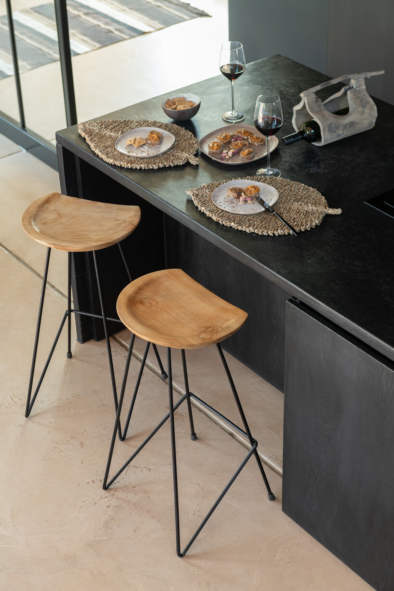 J-LINE BARKRUK TEAKHOUT/IJZER NATUREL