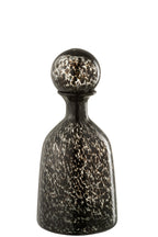 J-LINE DECORATIEVE FLES MET DOP GLAS ZWART KLEIN 33 CM