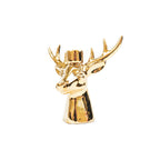 HOUSEVITAMIN KAARSENHOUDER RENDIER KERAMIEK GOUD 11 CM
