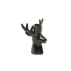 HOUSEVITAMIN KAARSENHOUDER RENDIER KERAMIEK ZWART 11 CM