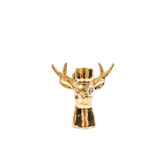 HOUSEVITAMIN KAARSENHOUDER RENDIER KERAMIEK GOUD 16,5 CM