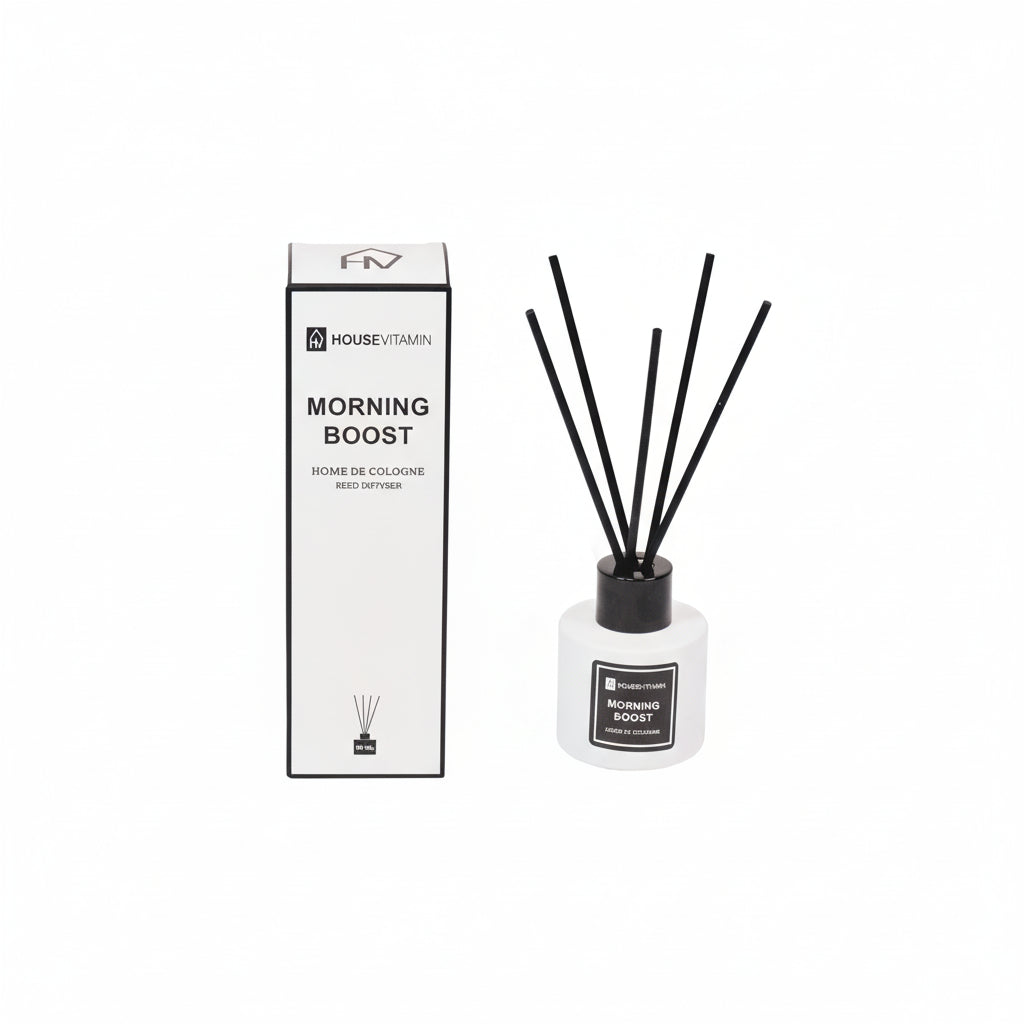 HOUSEVITAMIN REED DIFFUSER GLAS/VEZEL 30ML MORNING BOOST