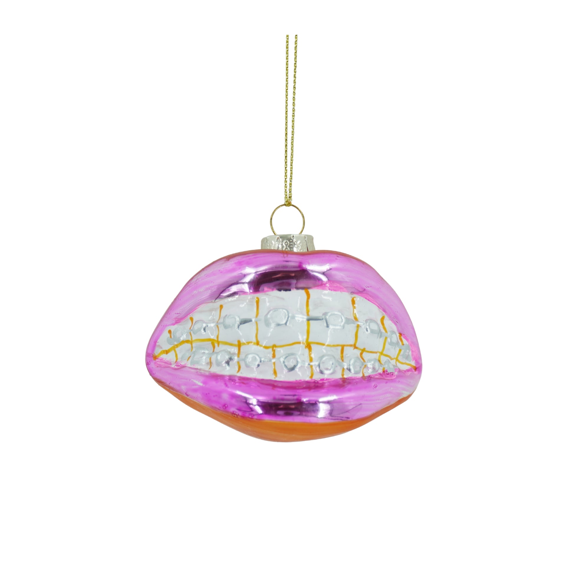 HOUSEVITAMIN KERSTHANGER ARMBAND MET LIPPEN GLAS ROZE 9 CM